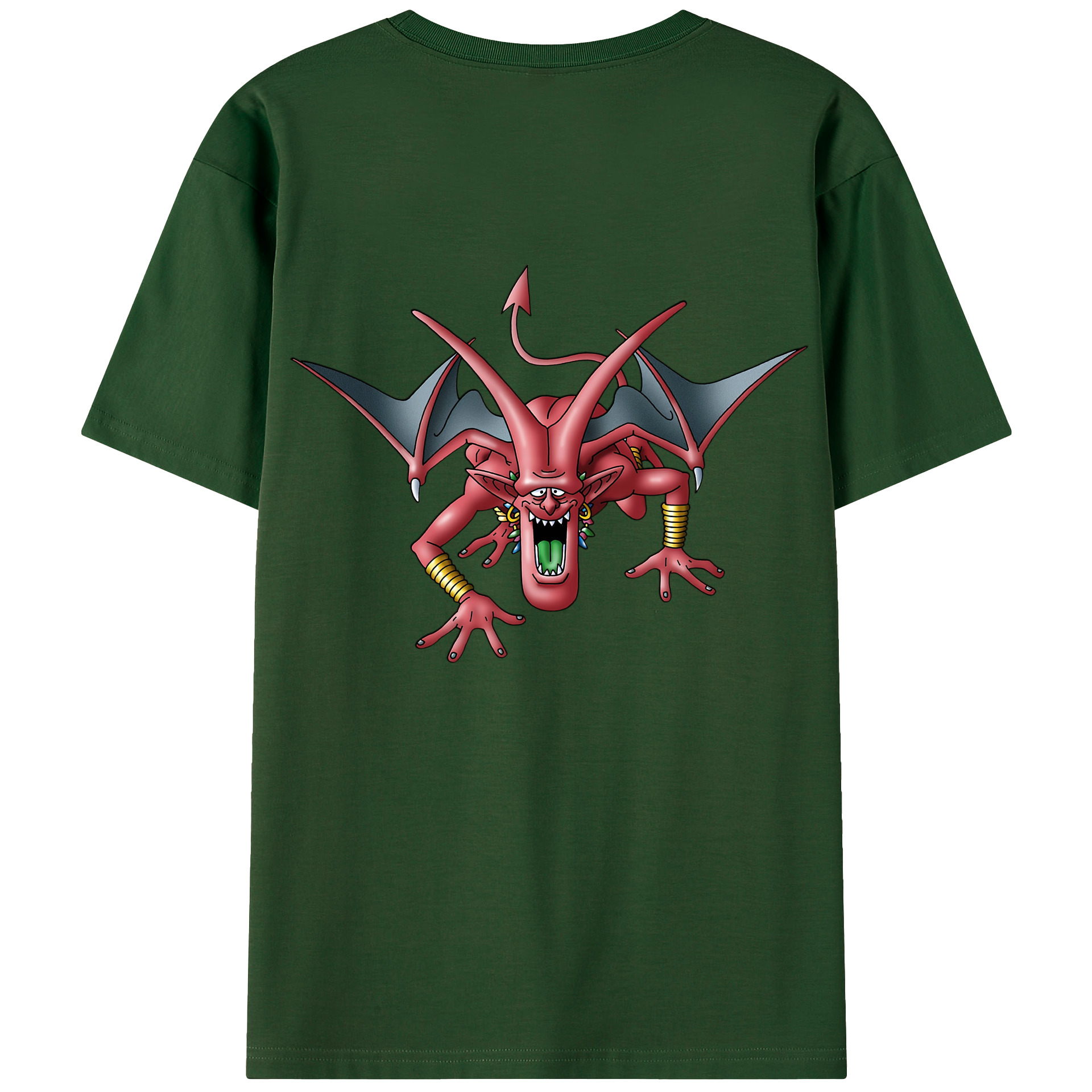 （画像用） ドラゴンクエスト Doragon Kuesuto Dragon Quest 綿100％半袖Tシャツ（背面プリント）